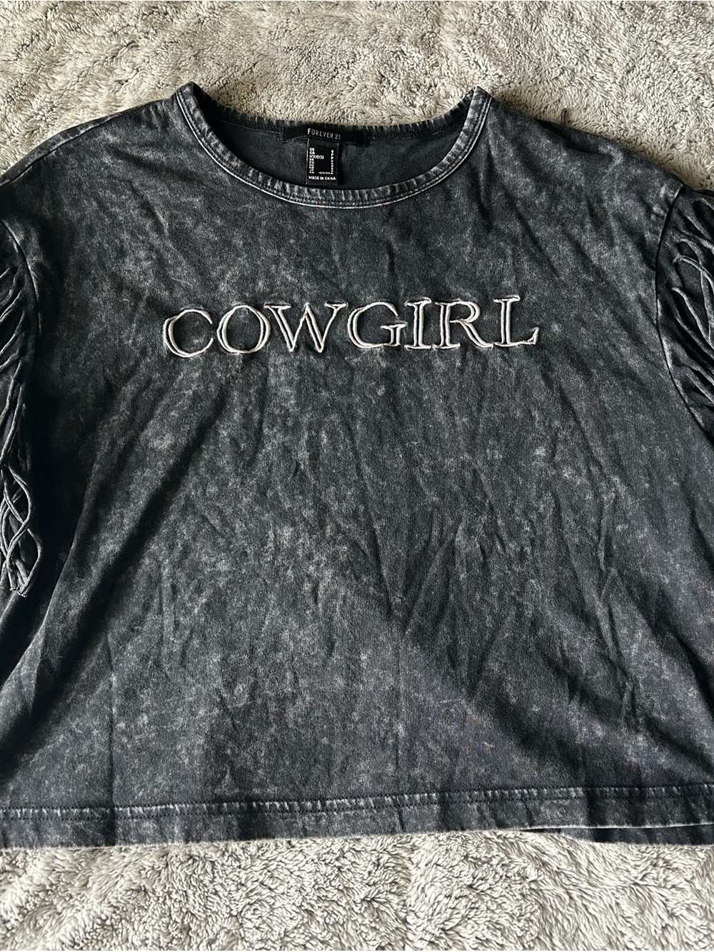 Forever 21 Washed Black Short Sleeve Tee